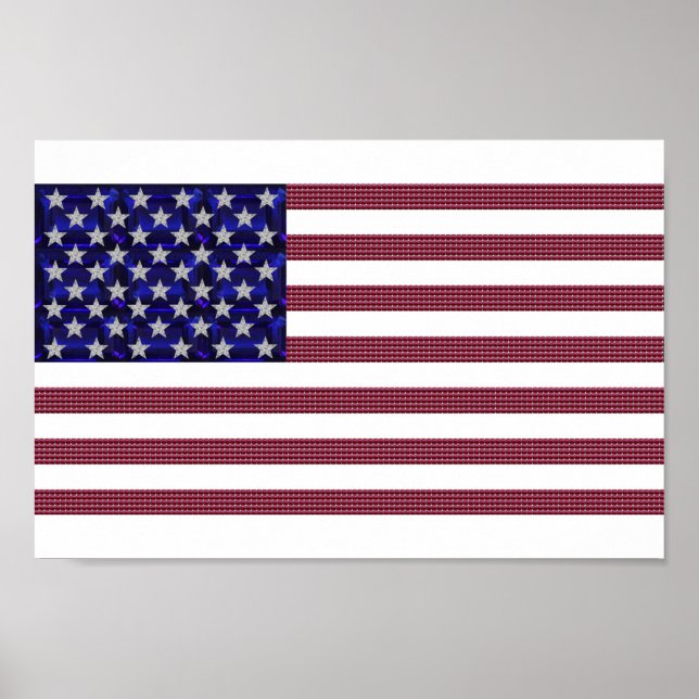 USA flagga Gemstone Art Poster (Framsidan)