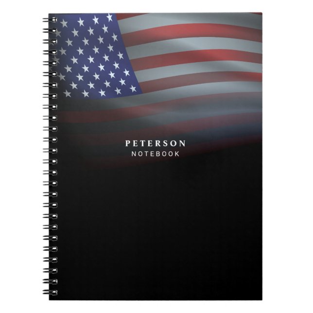 USA flagga | Genomskinlig gradering | Svart Anteckningsbok (Framsidan)