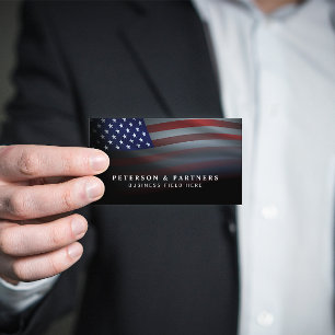 USA flagga Genomskinlig gradering Svart Visitkort