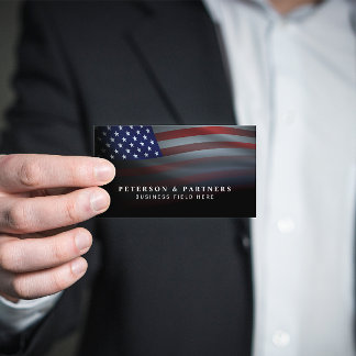 USA flagga | Genomskinlig gradering | Svart Visitkort