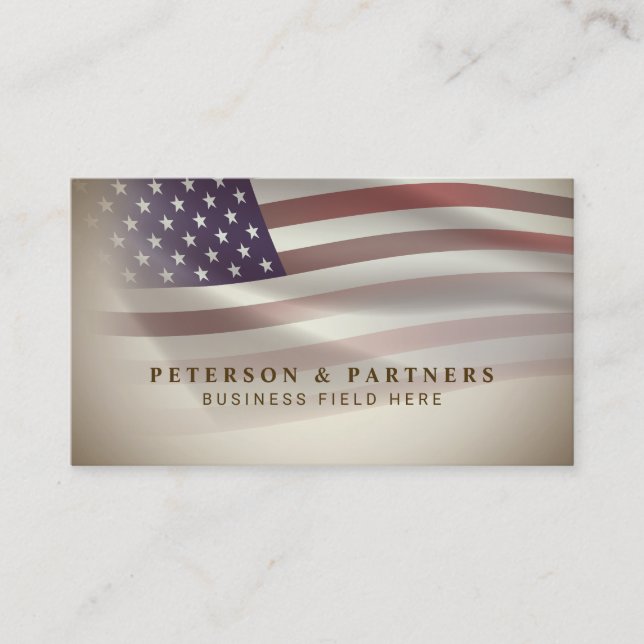 USA flagga | Genomskinlig gradering | VINTAGE Visitkort (Framsida)