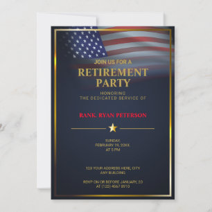 USA flagga   Genomskinlig   GULD RAM   Lyxblått Inbjudningar