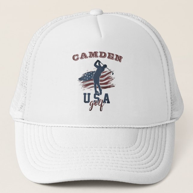 USA Flagga Golfsväng Namn Keps (Framsida)