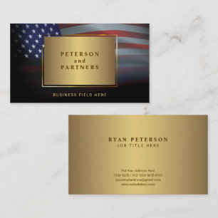 USA flagga Gradation Guld Ram Guld Visitkort