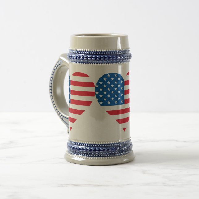USA flagga Grått /Blue 22 oz Stein Sejdel (Framsida vänster)