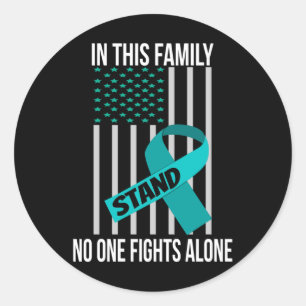 USA flagga Grönt Ribbon Shirt Mental Health Awaren Runt Klistermärke