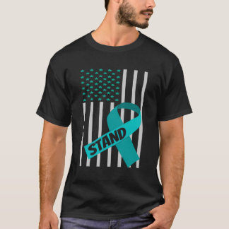 USA flagga Grönt Ribbon Shirt Scoliosis Awareness T