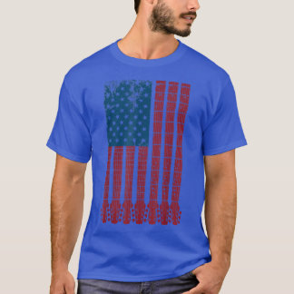 USA flagga Guitar Player Guitarist Musician Fjärde T Shirt