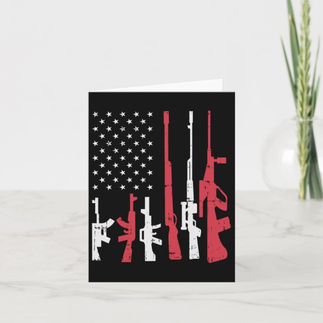 USA flagga Guns Funny American Pride 4:e juli Pat Kort (Framsida)