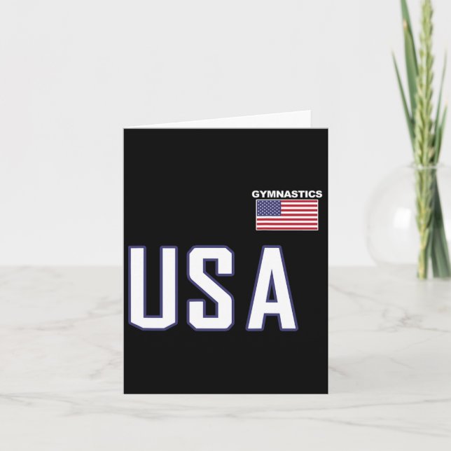 USA flagga Gymnastics Team Coola Gym Equipment Man Kort (Framsida)