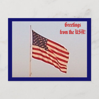 USA Flagga Hälsningar Postkort Vykort