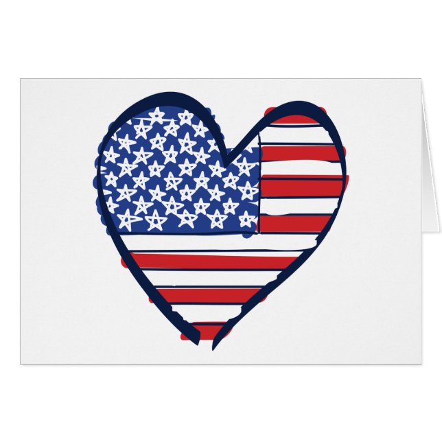 USA-Flagga Hälsningskort (Framsidan Horizontal)