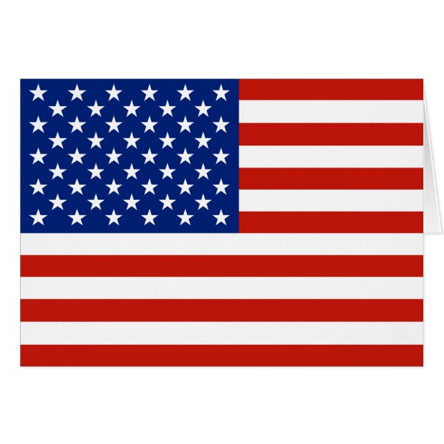 USA flagga Hälsningskort (Framsidan Horizontal)