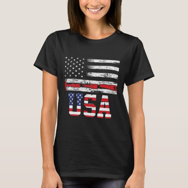 USA flagga Hammer 4:e juli 1776 Freedom Independe T Shirt (Framsida)