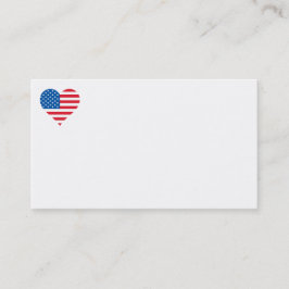 USA flagga Heart-Affärskorten Visitkort