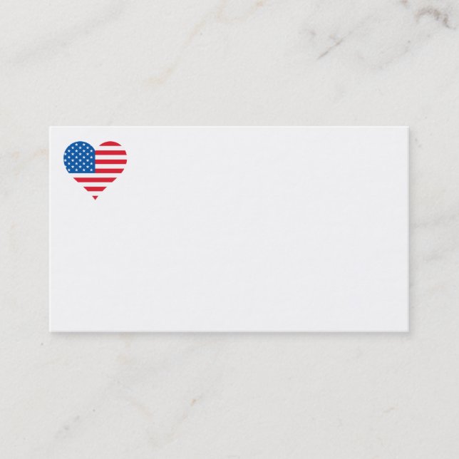 USA flagga Heart-Affärskorten Visitkort (Framsida)
