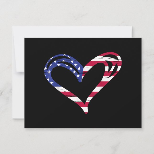 USA flagga Heart American Patriotic Armed Forces M Spara Datumet (Framsida)