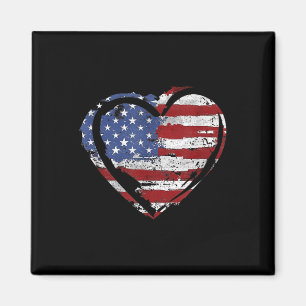 USA flagga Heart American Patriotic Armed Forces Magnet