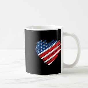 USA flagga Heart American Patriotic Memorial Day Kaffemugg