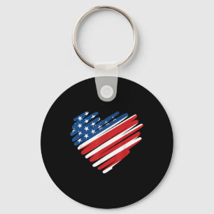 USA flagga Heart American Patriotic Memorial Day Nyckelring