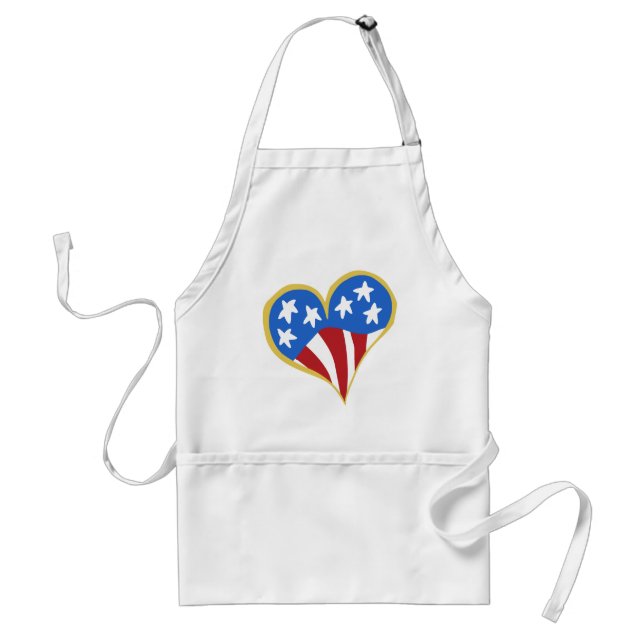 USA flagga Heart Chef's apron Förkläde (Framsidan)