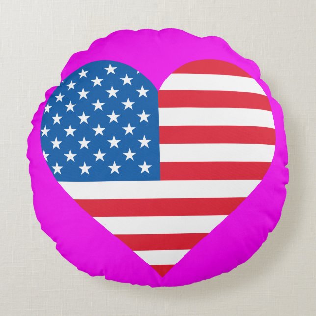 USA flagga Heart Dekorativ kudde (Framsidan)