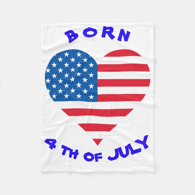 USA flagga Heart Fleece Blanket (Framsidan)