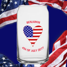 USA flagga Heart Funky Personlig