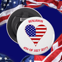 USA flagga Heart Funky Personlig