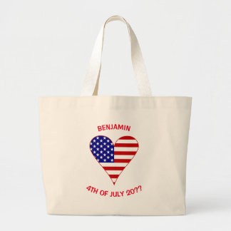 USA flagga Heart Funky Red Personlig Jumbo Tygkasse