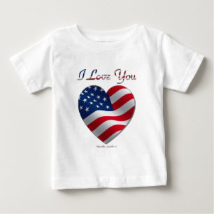USA flagga Heart I Kärlek You Tröja