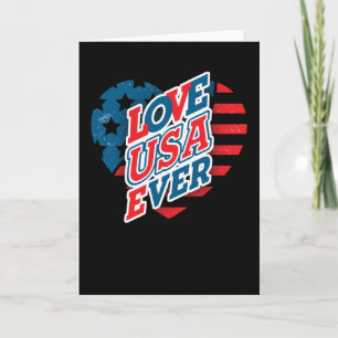 USA flagga Heart - KÄRLEK USA EVER Kort