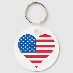 USA flagga Heart Nyckelring