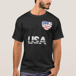USA flagga Heart Patriotic Merica 4 juli USA T Shirt