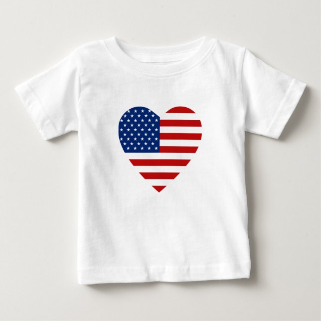 USA flagga Heart T-Shirt (Framsida)