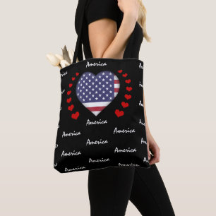 USA flagga & Heart United Stater Flagga mode / spo Tygkasse