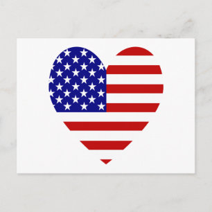 USA flagga Heart Valentine Helg Vykort