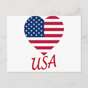 USA flagga Heart Vykort