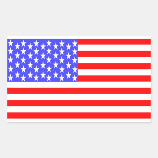 USA Flagga Helt Uttryckt Rektangulärt Klistermärke
