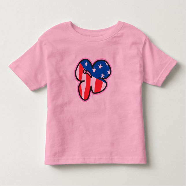 USA flagga Hibiscus Infants & Småbarn T-shirts (Framsida)