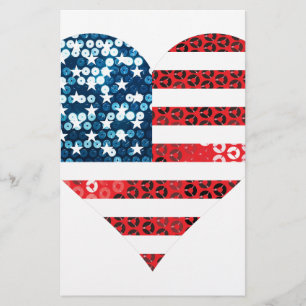 USA flagga hjärta
