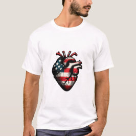 USA flagga hjärta - 4 juli och Independence day T Shirt