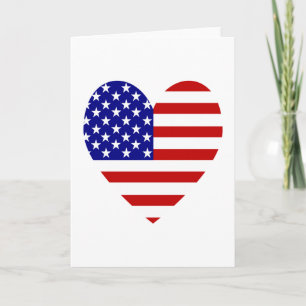 USA Flagga Hjärta Alla hjärtans dag Helgkort