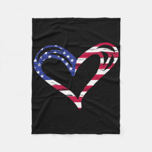Usa Flagga Hjärta Amerikansk Patriotisk Militära M Fleecefilt