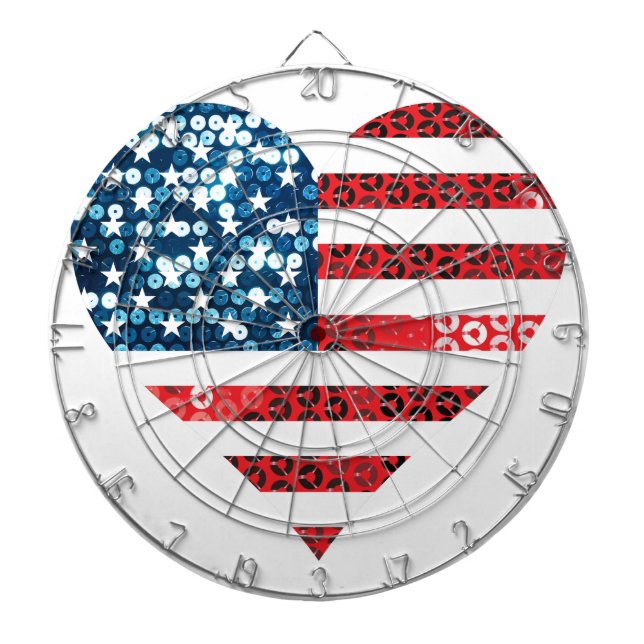 USA flagga hjärta Darttavla (Framsidan)