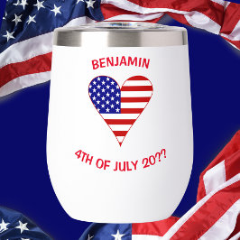 USA Flagga Hjärta Funky Personlig