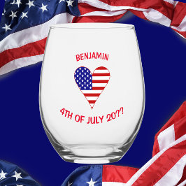 USA Flagga Hjärta Funky Personlig