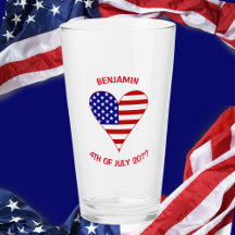 USA Flagga Hjärta Funky Personlig