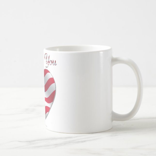 USA Flagga Hjärta Jag älskar dig Kaffemugg (Höger)