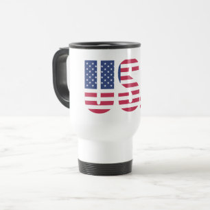 USA Flagga Hjärta Kaffe/Resemugg - Patriotisk Amer Resemugg